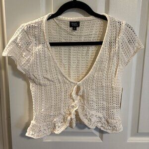 Beverly and Beck White Knit Crop Top